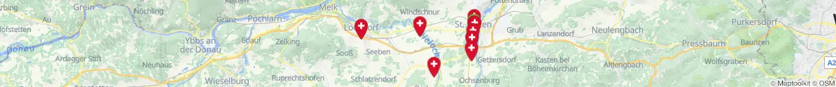 Kartenansicht für Apotheken-Notdienste in der Nähe von Prinzersdorf (Sankt Pölten (Land), Niederösterreich)